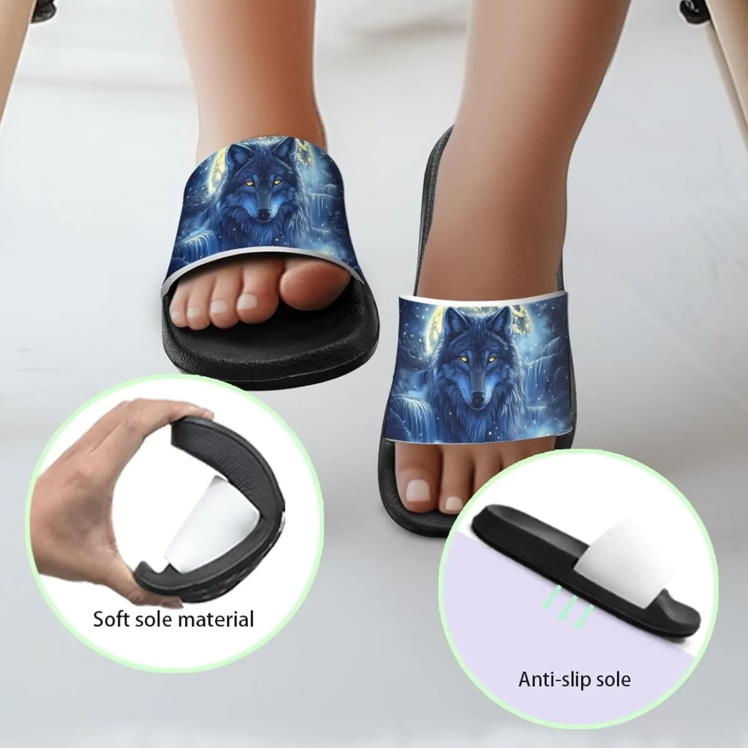 Boys Slides Sandal Non-slip Kids Pool Slides for Beach Lightweight