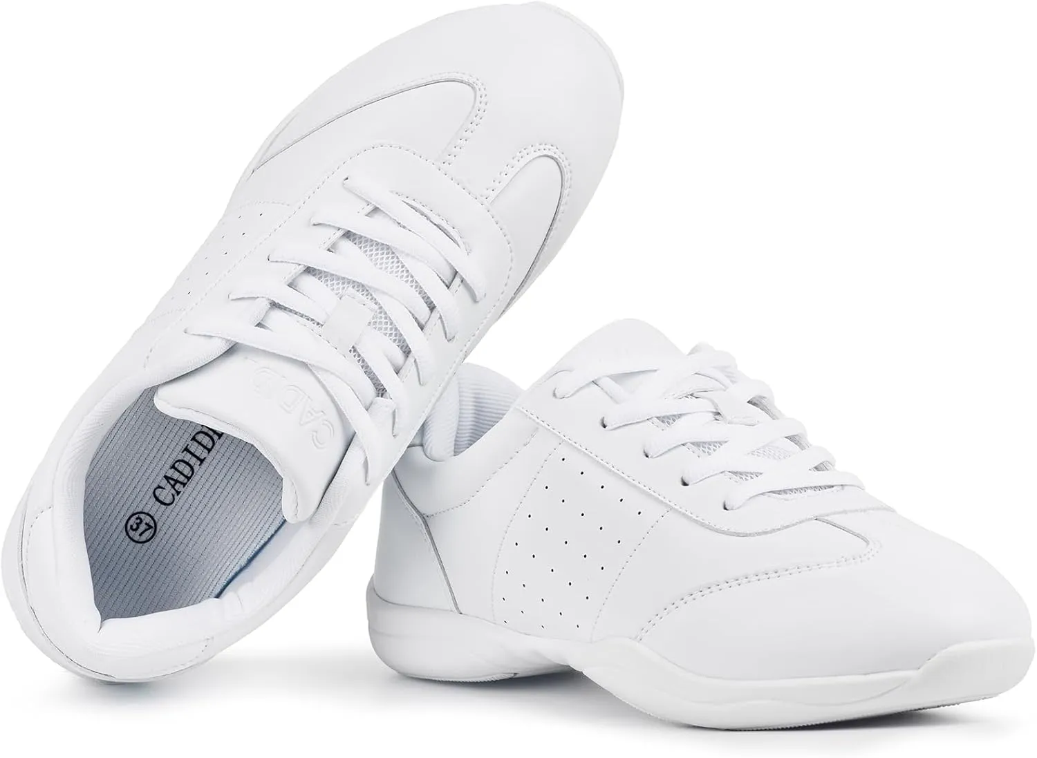 CADIDL Cheer Shoes for Women White Cheerleading Athletic Dance Shoes Girls Flats Tennis Walking Sneakers