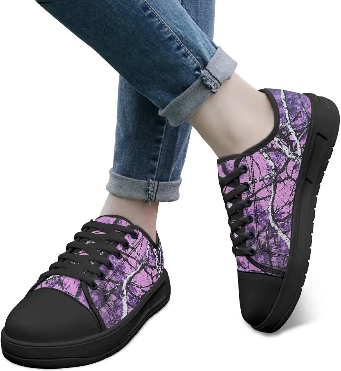 Canvar Shoes for Women Men Lace up Low Top Platform Sneakers for Walking Hiking Running
