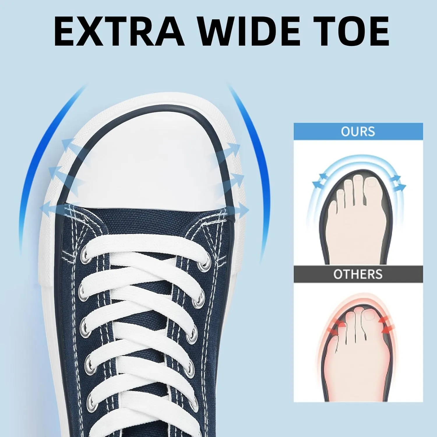 Canvas Shoes for Women Classic Fashion Sneakers Lace Up Low Top Canvas Casual Sneakers Lightweight Breathable Comfort Wide Toe Shoes