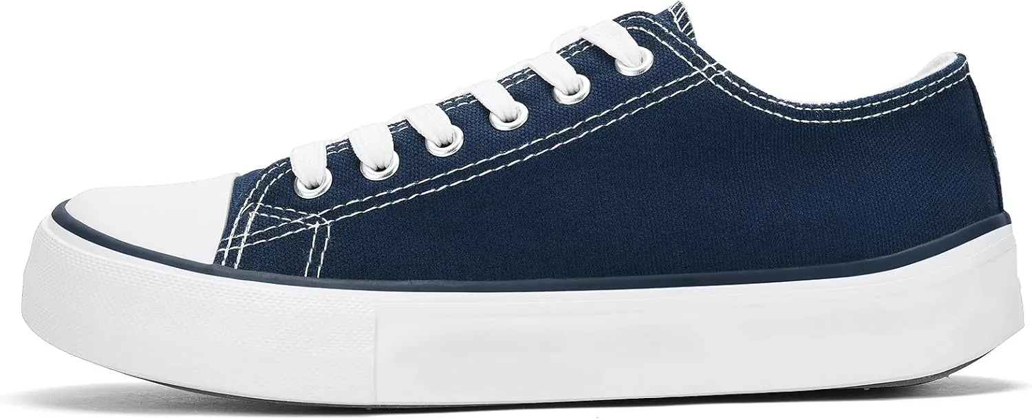Canvas Shoes for Women Classic Fashion Sneakers Lace Up Low Top Canvas Casual Sneakers Lightweight Breathable Comfort Wide Toe Shoes