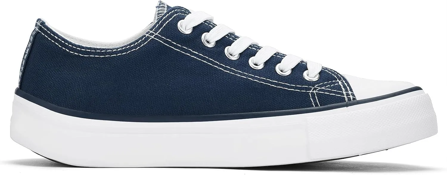 Canvas Shoes for Women Classic Fashion Sneakers Lace Up Low Top Canvas Casual Sneakers Lightweight Breathable Comfort Wide Toe Shoes