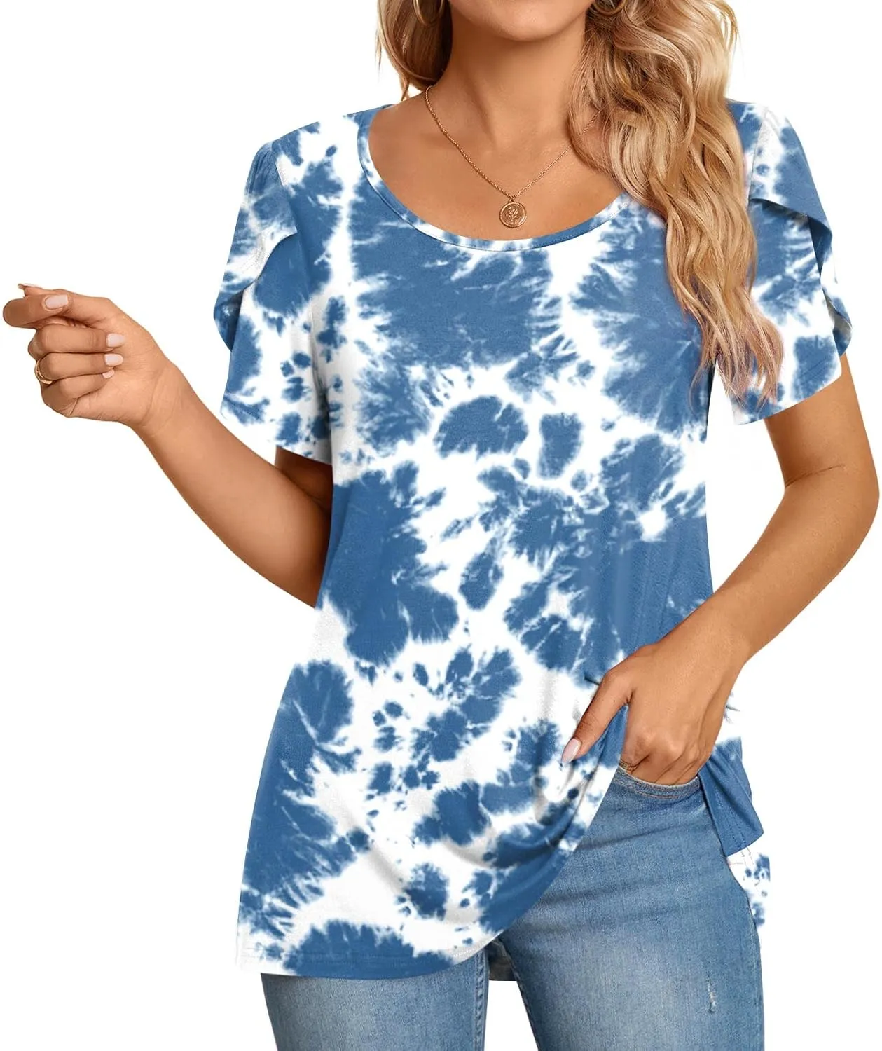 CATHY Womens T-Shirts 2025 Summer Tops Short Sleeve Crewneck Blouse M-3XL