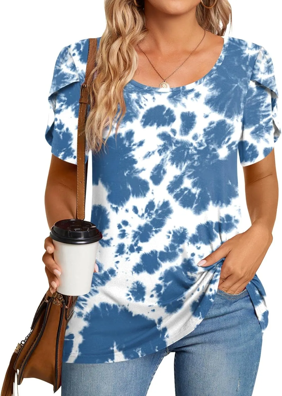 CATHY Womens T-Shirts 2025 Summer Tops Short Sleeve Crewneck Blouse M-3XL