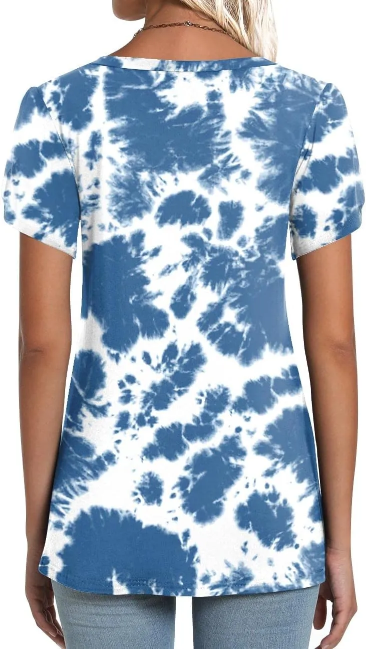 CATHY Womens T-Shirts 2025 Summer Tops Short Sleeve Crewneck Blouse M-3XL