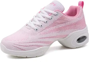 CERYTHRINA Women's Jazz Shoes Lace-up Sneakers Modern Dance Shoes Platform Walking Dance Shoes