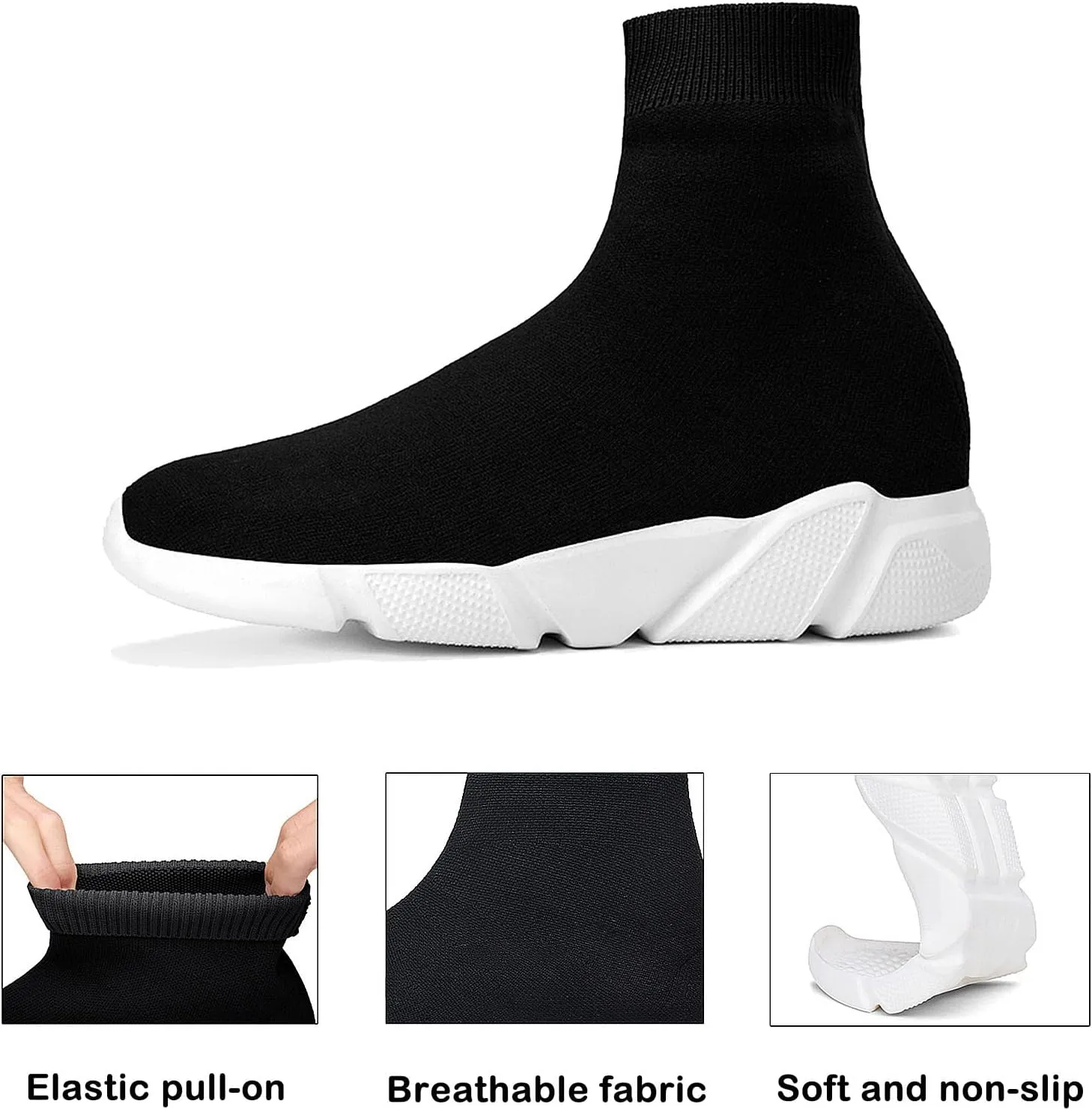 CERYTHRINA Womens Mens Walking Shoes High Top Athletic Running Knit Mesh Socks Shoes Road Gym Fashion Sneakers
