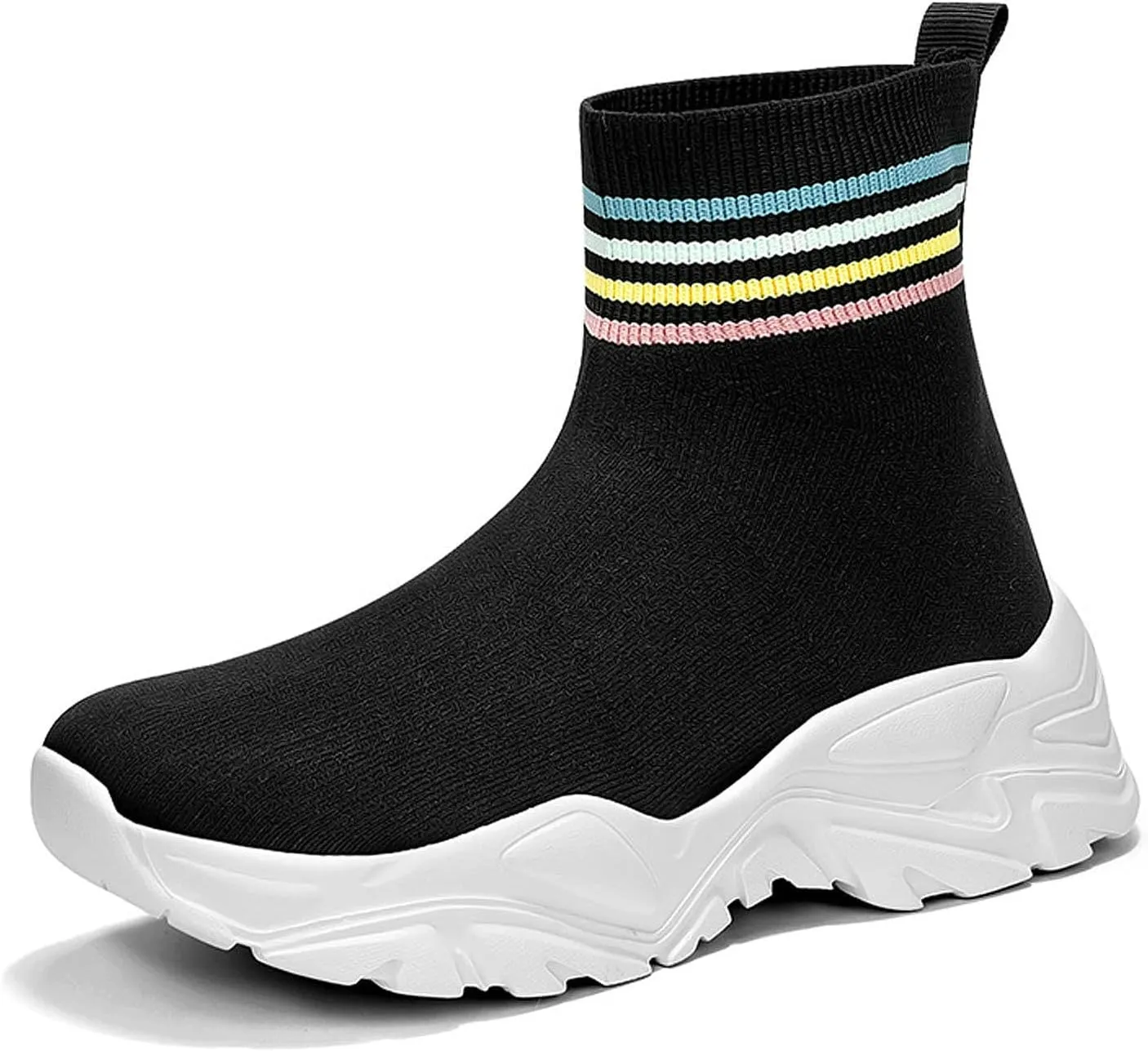 CERYTHRINA Womens Mens Walking Shoes High Top Athletic Running Knit Mesh Socks Shoes Road Gym Fashion Sneakers