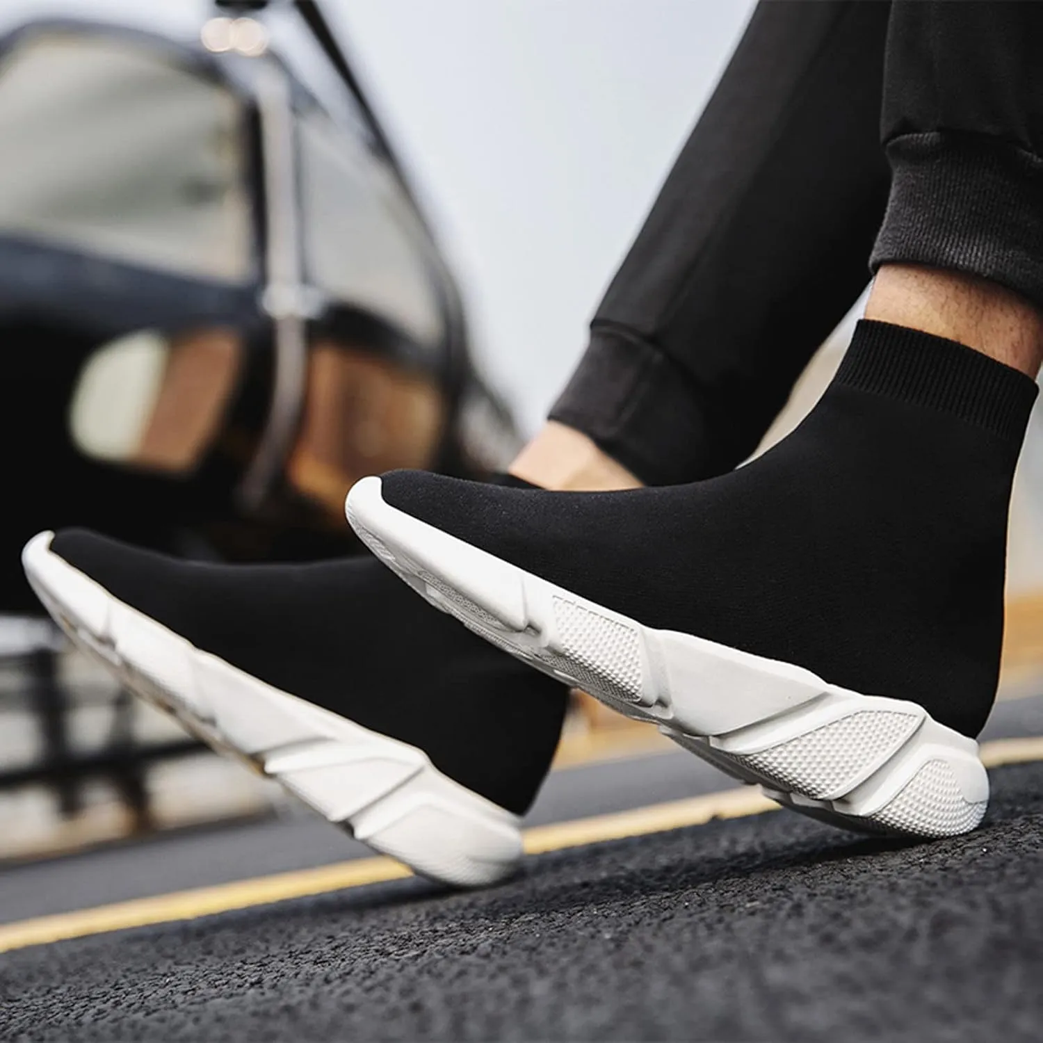 CERYTHRINA Womens Mens Walking Shoes High Top Athletic Running Knit Mesh Socks Shoes Road Gym Fashion Sneakers