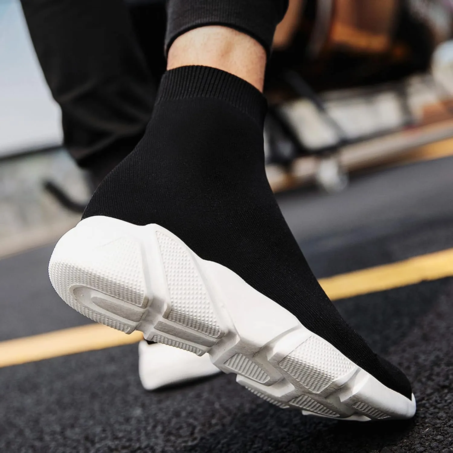 CERYTHRINA Womens Mens Walking Shoes High Top Athletic Running Knit Mesh Socks Shoes Road Gym Fashion Sneakers