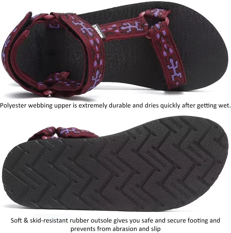 CIOR Women's Sport Sandals Hiking Sandals with Arch Support Yoga Mat Insole Outdoor Light Weight Water Shoes