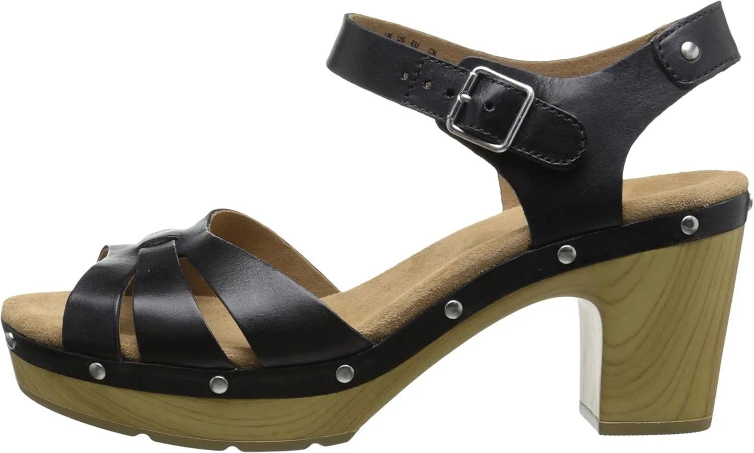 Clarks Womens Ledella Trail Block Heel Ankle Strap