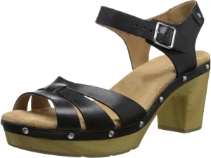 Clarks Womens Ledella Trail Block Heel Ankle Strap