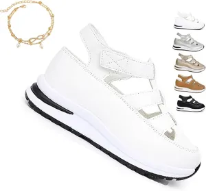 Closed Toe Platform Sandals,Bootara Women's Plus Size Hollow-Out Casual Sandals,Closed Toe Platform Height-Boosting Sandals
