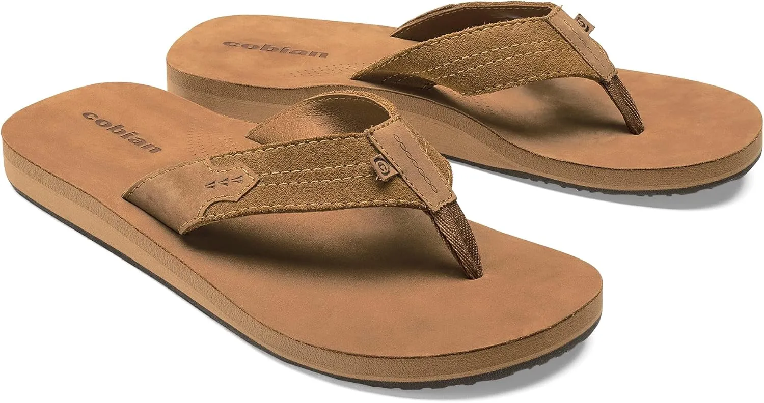 Cobian Campo Del Sol Lazo Sandals for Men – Premium Leather Flip-Flops with Arch Support – Western-Ispired Footwear for Casual Look