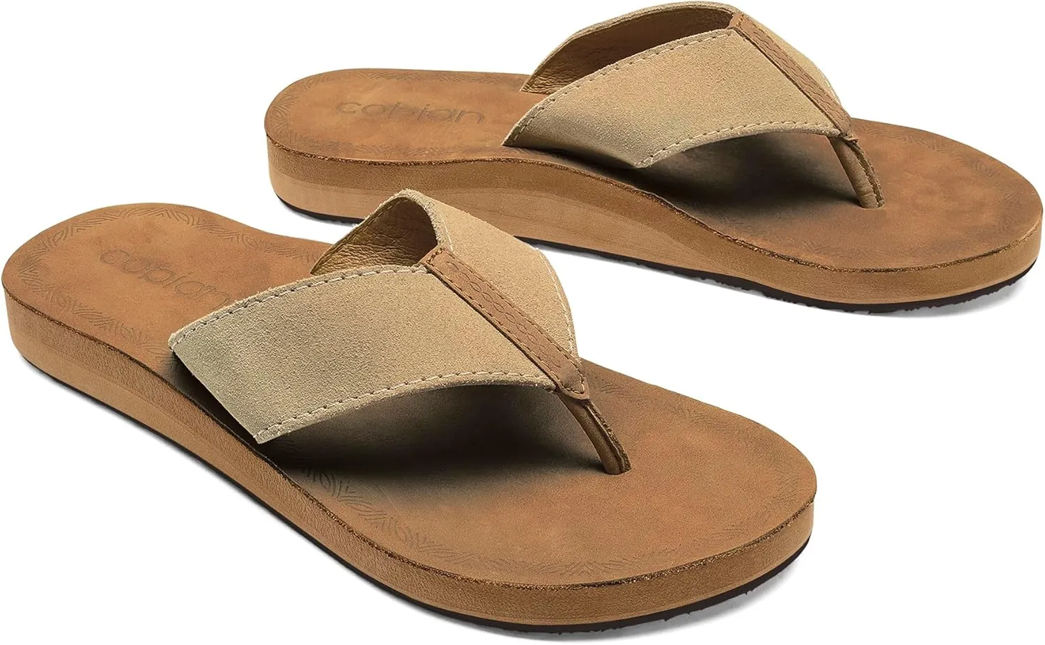 Cobian Campo Del Sol Paloma Sandals for Women – Low Wedge Premium Leather Flip-Flops with Suede Strap – Comfortable Casual Slip-On Footwear