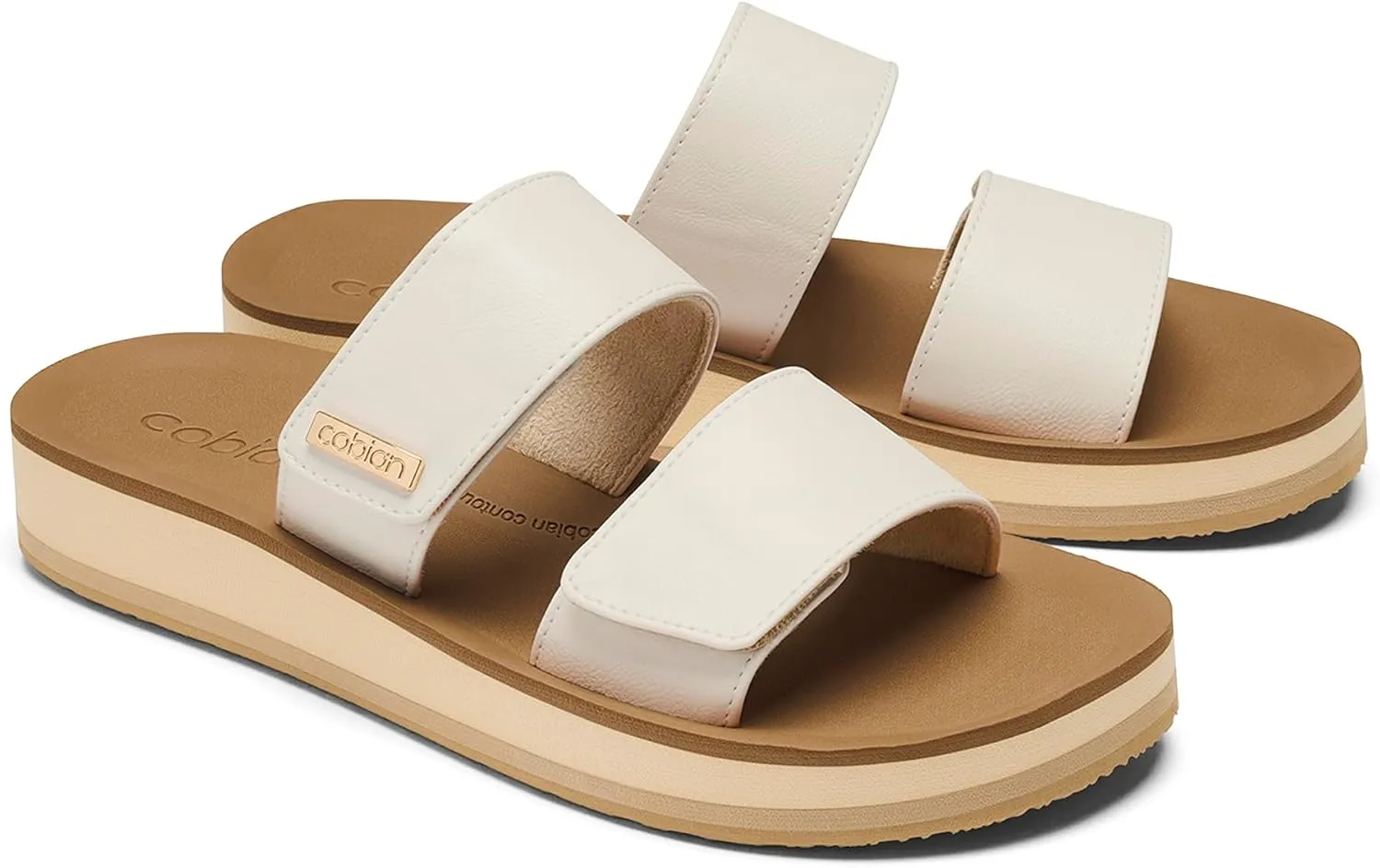 Cobian Women's Dana Rise Synthetic Leather Strap Slides Sandals