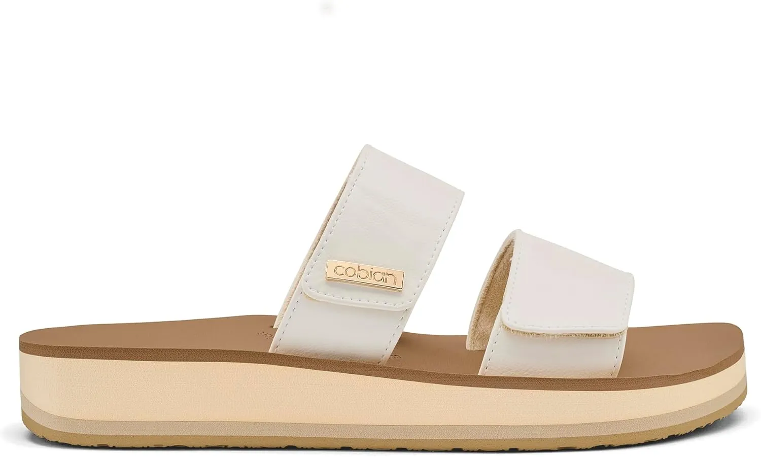 Cobian Women's Dana Rise Synthetic Leather Strap Slides Sandals