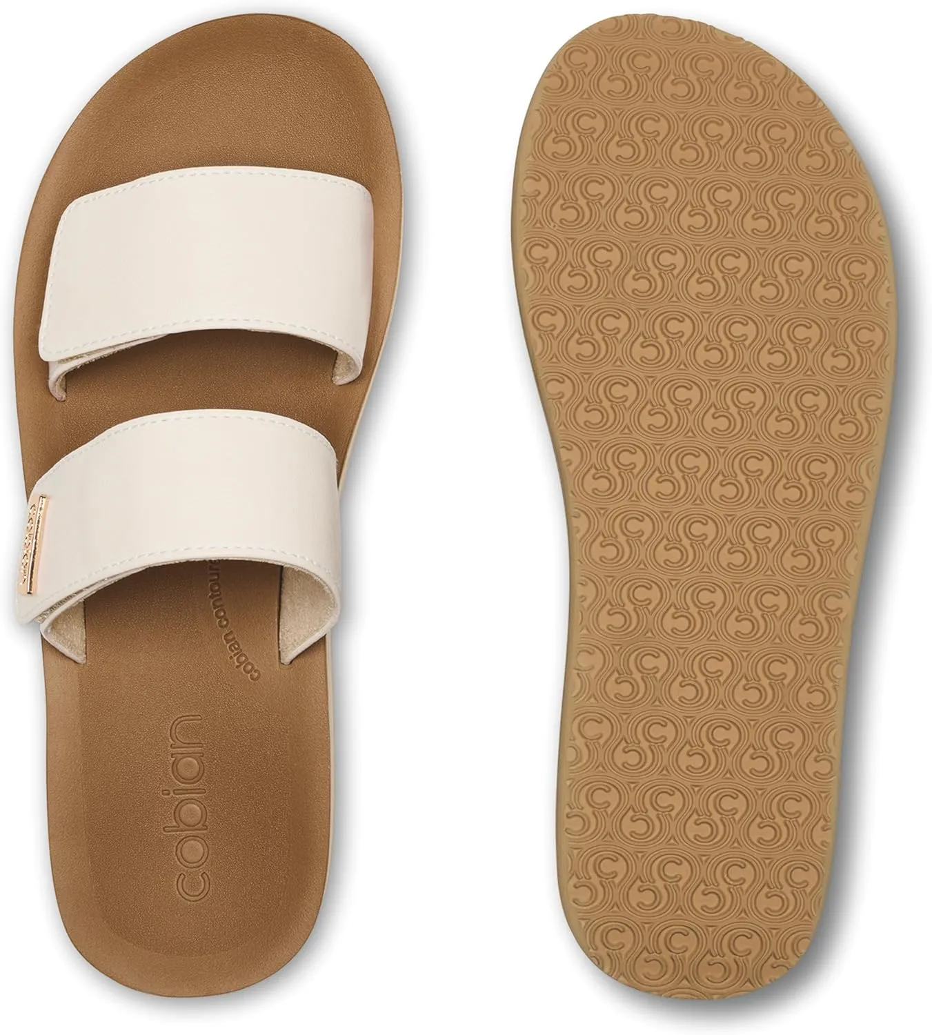 Cobian Women's Dana Rise Synthetic Leather Strap Slides Sandals