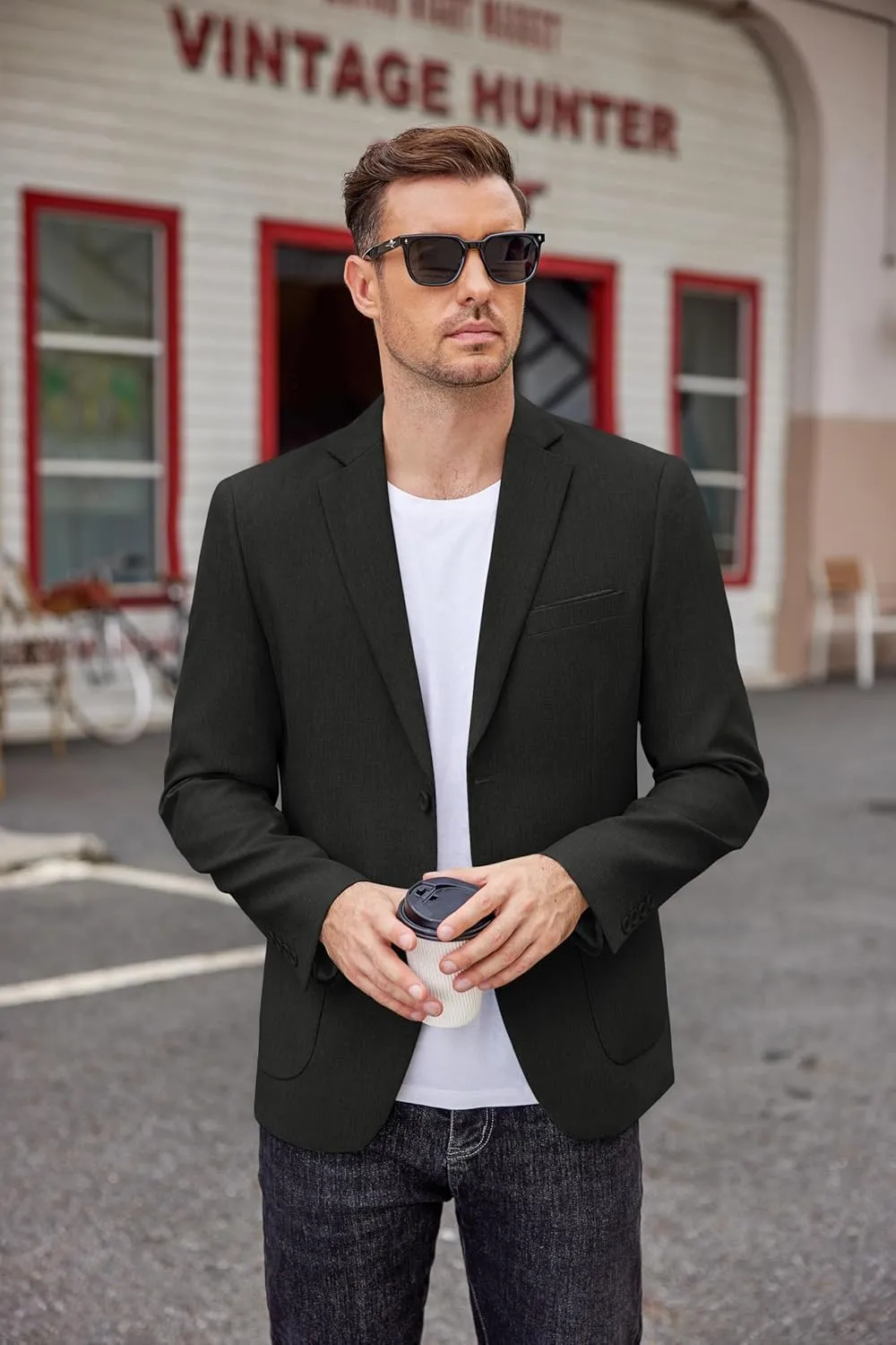 COOFANDY Men's Casual Blazer Two Button Sport Coats Lightweight Printed Lining Suit Jacket