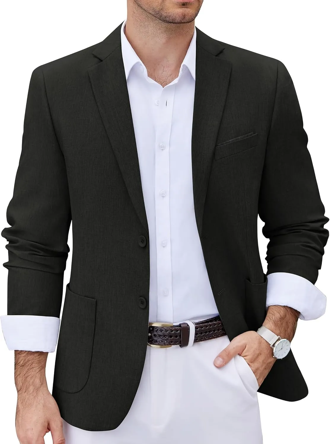 COOFANDY Men's Casual Blazer Two Button Sport Coats Lightweight Printed Lining Suit Jacket
