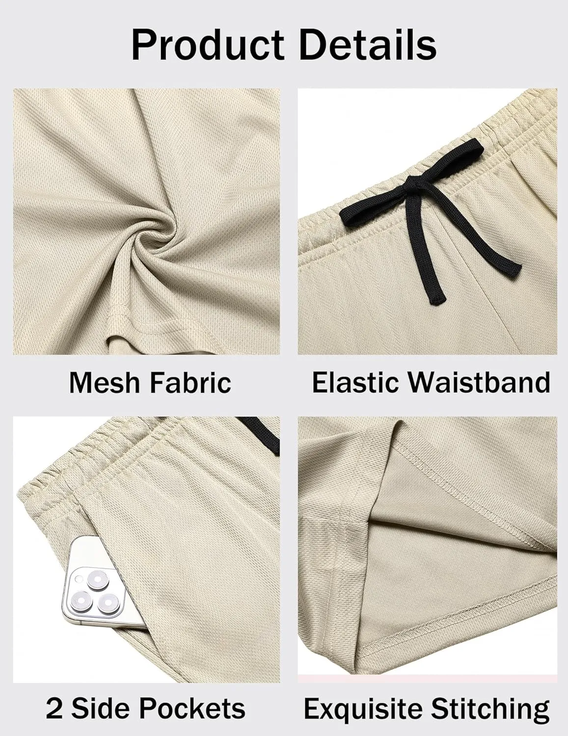 COOFANDY Men's Gym Shorts 3 Pack Mesh Athletic Workout Shorts Lightweight Quick Dry Drawstring Shorts with Pockets