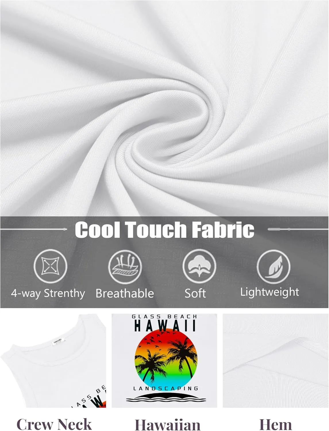 COOFANDY Mens Tank Tops Beach Summer Sleeveless Graphic T Shirts Palm Tree Vacation Quick Dry Muscle Gym Tank