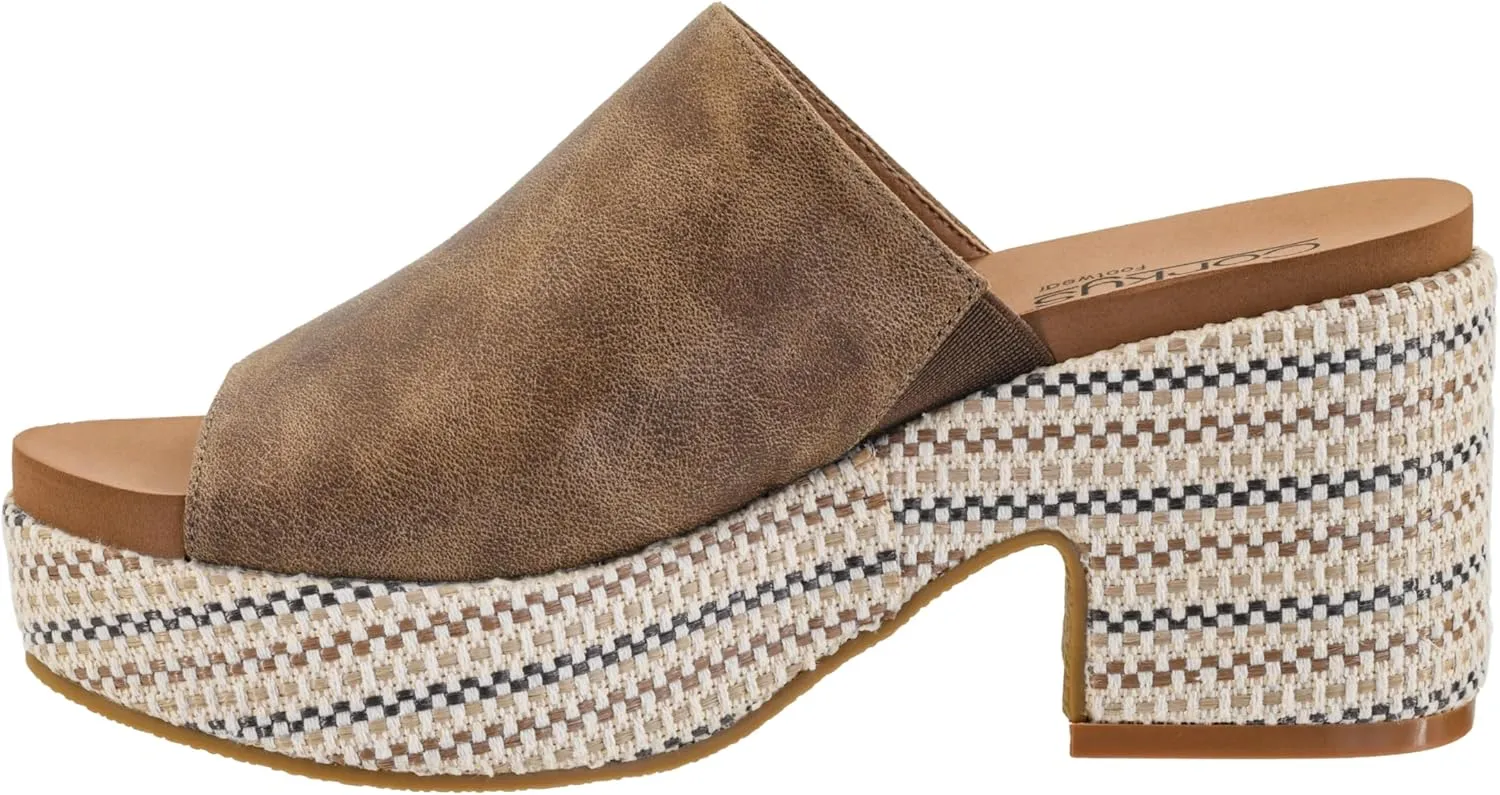 Corkys Footwear Totally Buggin Heeled Sandal - With A 3.25-Inch heel And 1-Inch platform, Chunky Heel, Slip-on Comfort, EVA Insole, and a Stylish Raffia Outsole