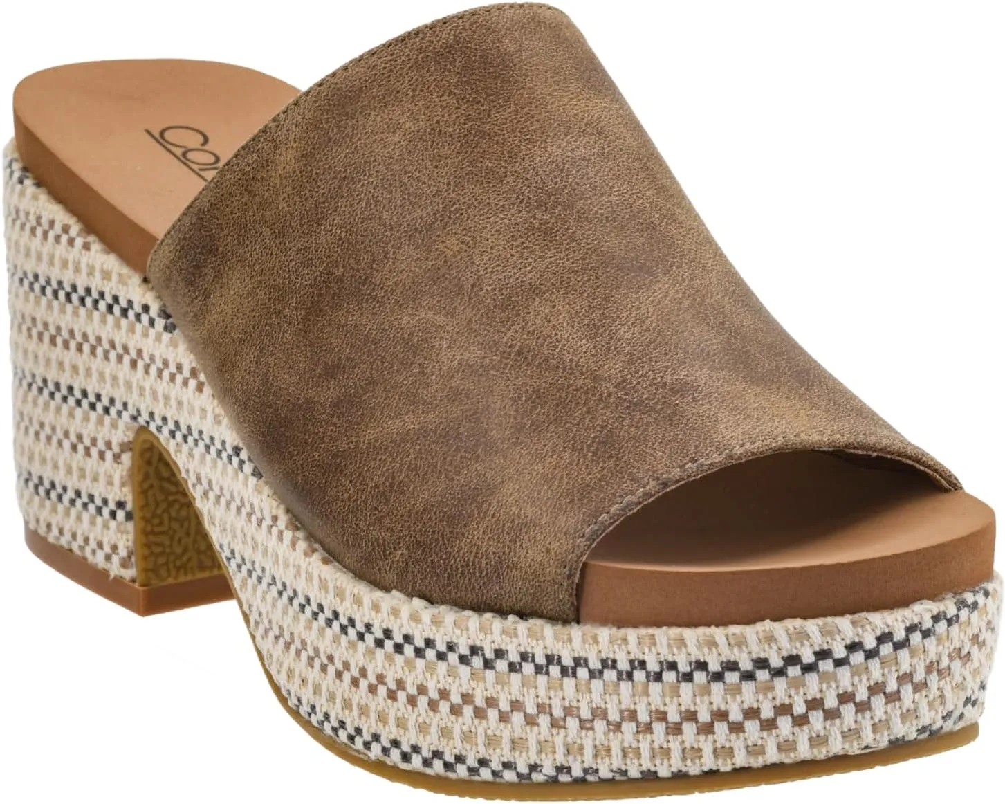 Corkys Footwear Totally Buggin Heeled Sandal - With A 3.25-Inch heel And 1-Inch platform, Chunky Heel, Slip-on Comfort, EVA Insole, and a Stylish Raffia Outsole