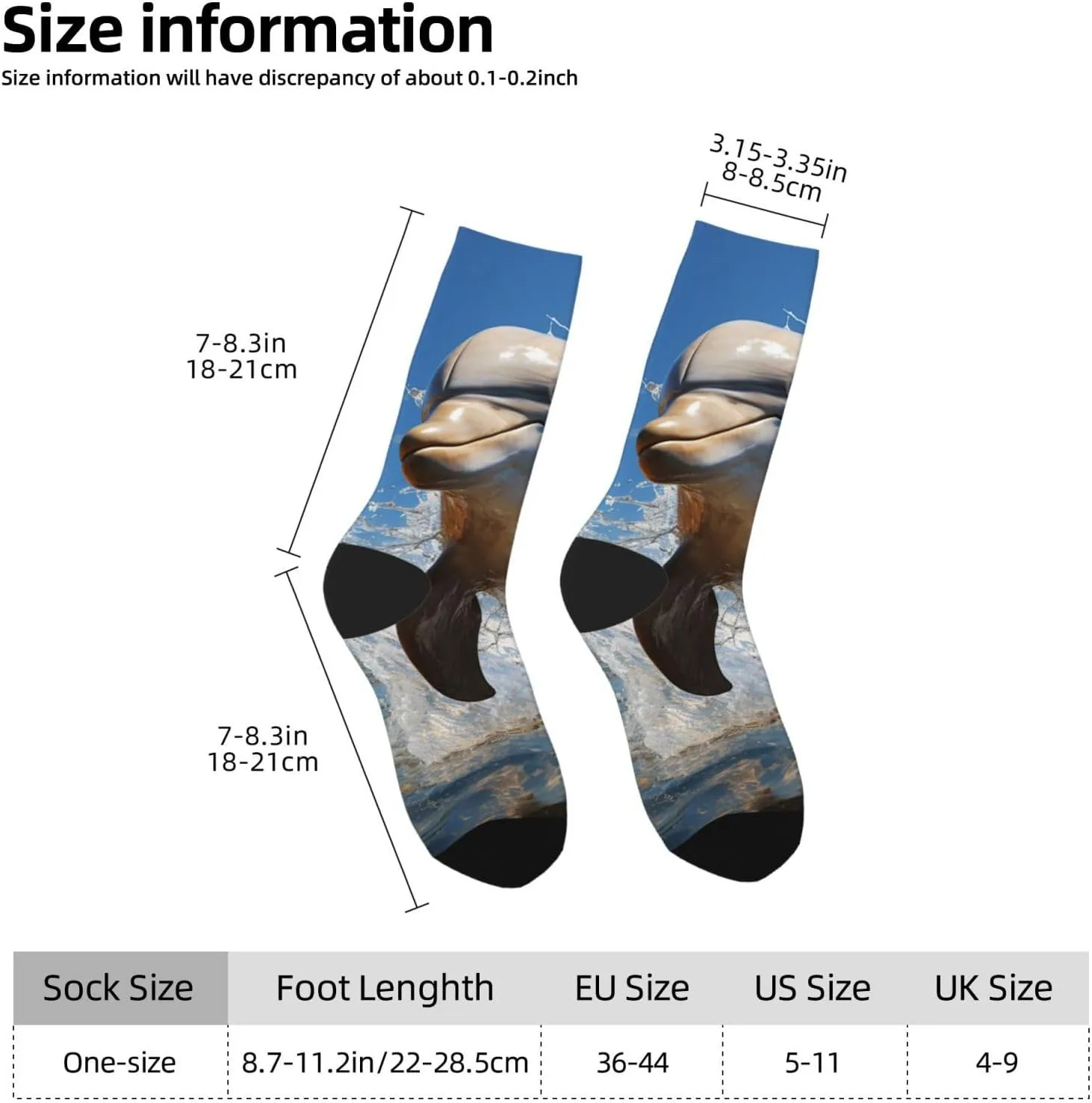 Crew Athletic Socks Moisture-Wicking Running Sock There is a Dolphin Jumping Casual Calf Socks for Men Women