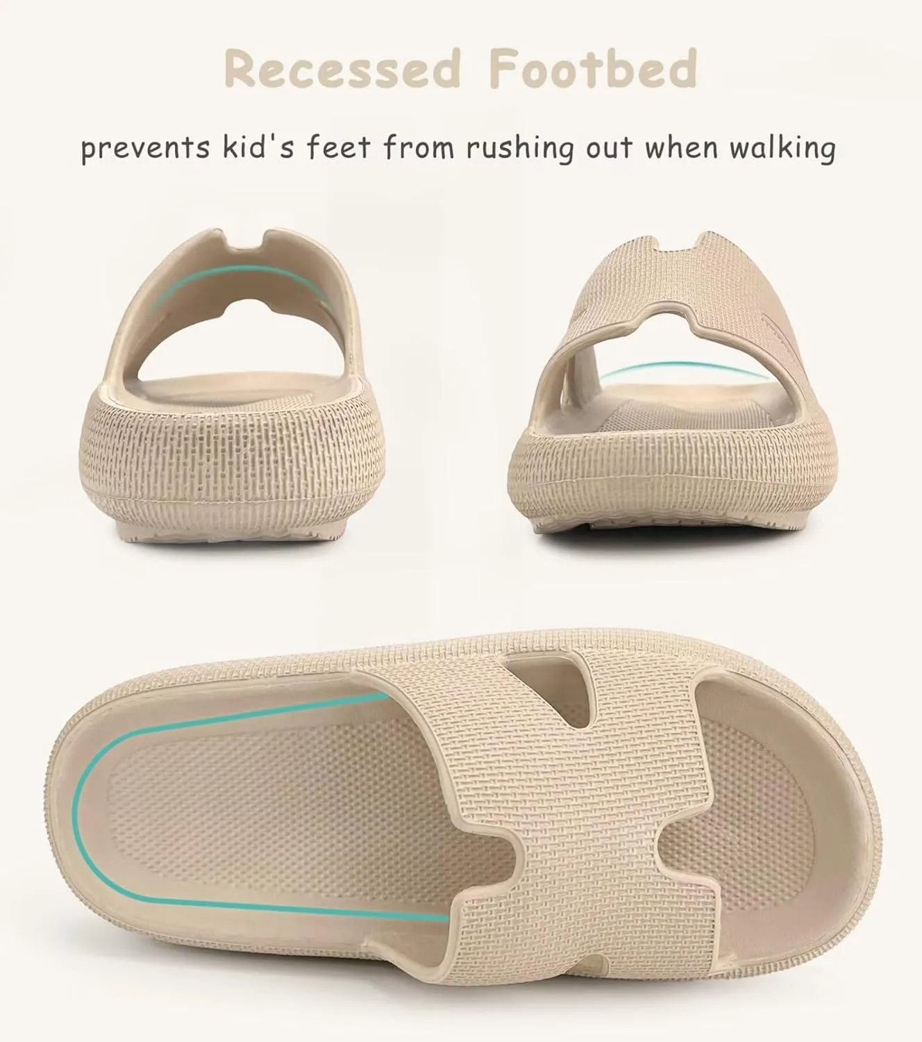 Cubufly Kids Cloud Slides Boys Girls Pillow Slippers Shower Slip on Slide Sandals