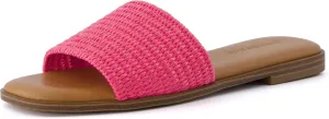 CUSHIONAIRE Women's Sesame raffia slide sandal  Memory Foam, Wide Widths Available