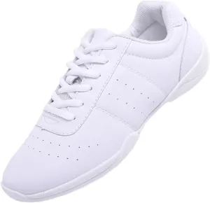 DADAWEN Adult & Youth White Cheerleading Shoe Athletic Sport Training Competition Tennis Sneakers Cheer Shoes
