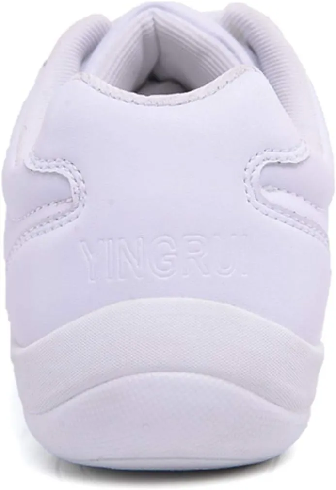 DADAWEN Adult & Youth White Cheerleading Shoe Athletic Sport Training Competition Tennis Sneakers Cheer Shoes