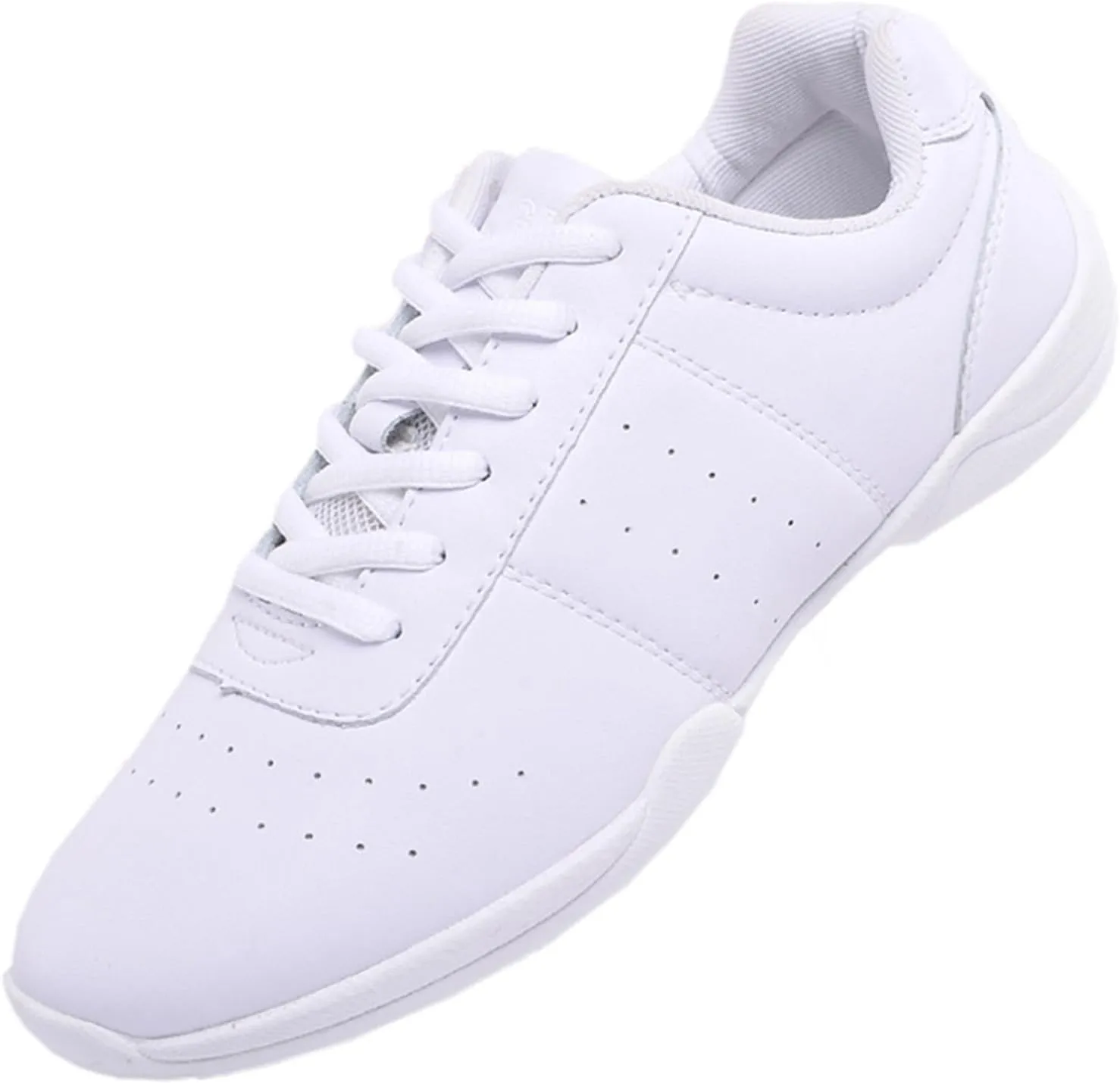 DADAWEN Adult & Youth White Cheerleading Shoe Athletic Sport Training Competition Tennis Sneakers Cheer Shoes