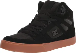 DC Men's Pure High Top Wc Skate Shoes Casual Sneakers, Black/Gum, 14
