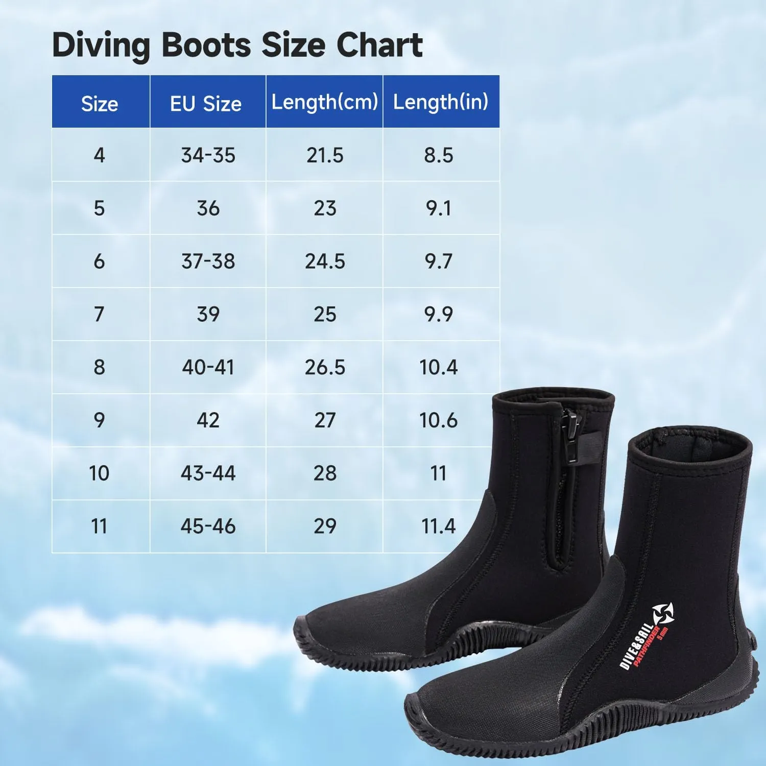 Dive Boots with Anti-Slip Sole 5mm Neoprene Diving Boots Water Boots for Men Women Neoprene Bootie for Snorkeling Scuba Diving Surfing Rafting Windsurfing
