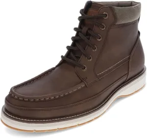 DOCKERS Mens Thames Casual Lace Up Moc Toe Boot, Dark Tan, 11.5 M