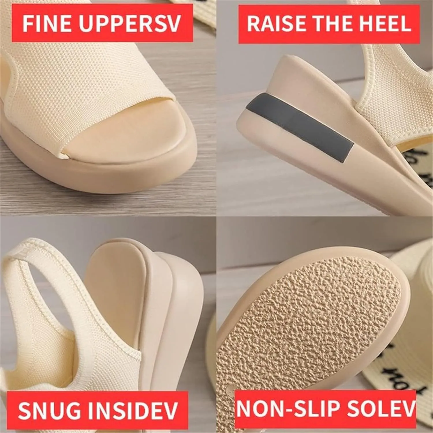 DOIX Soft Comfortable Mesh Knit Sport Sandals for Women Summer Hollow Washable Slingback Ankle Elastic Walking Shoes Casual Breathable Slip on Fish Mouth Sandals,Black,US4/EU35