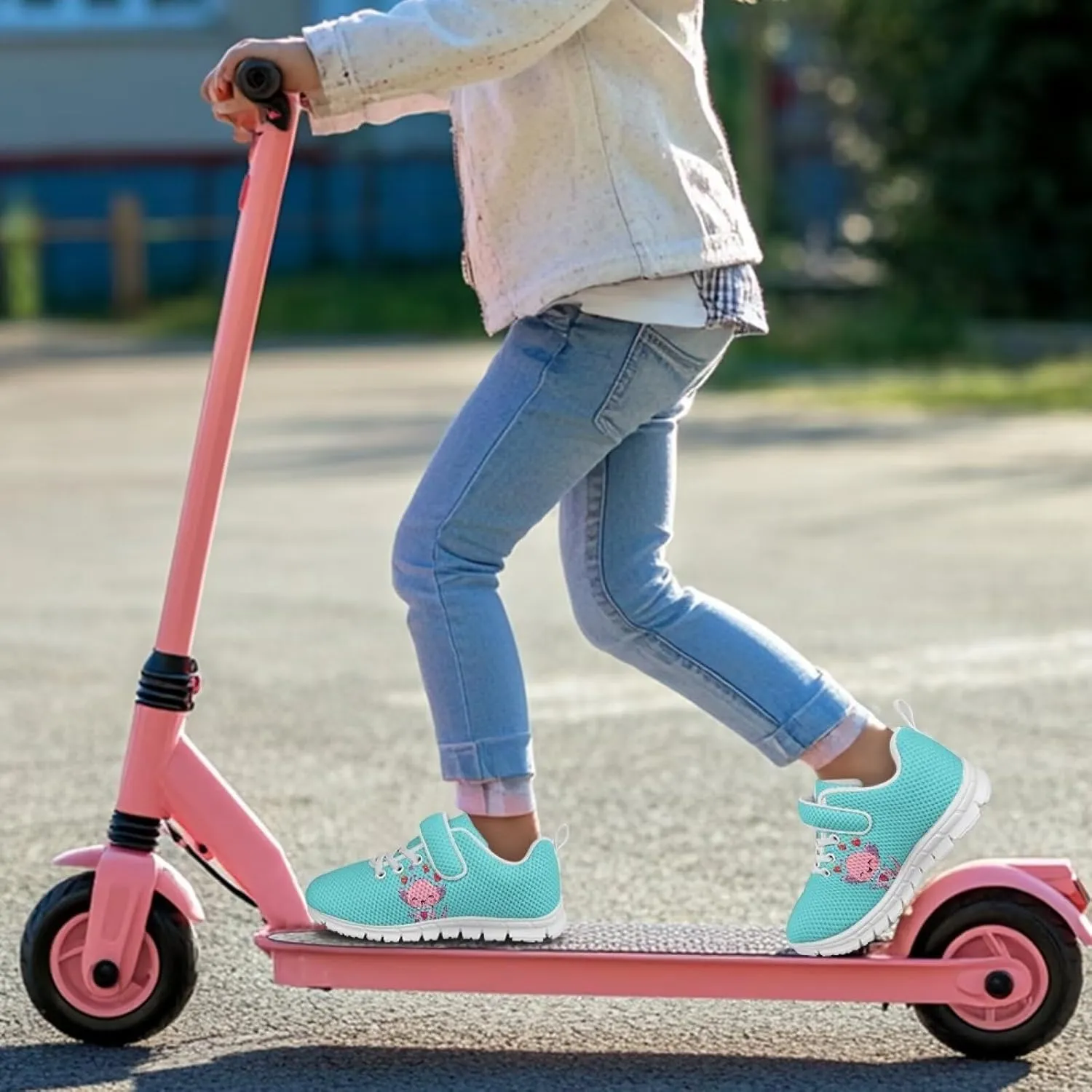Doojoayie Little Girl Tennis Shoes School Sneakers for Girls Hook and Loop Footwear