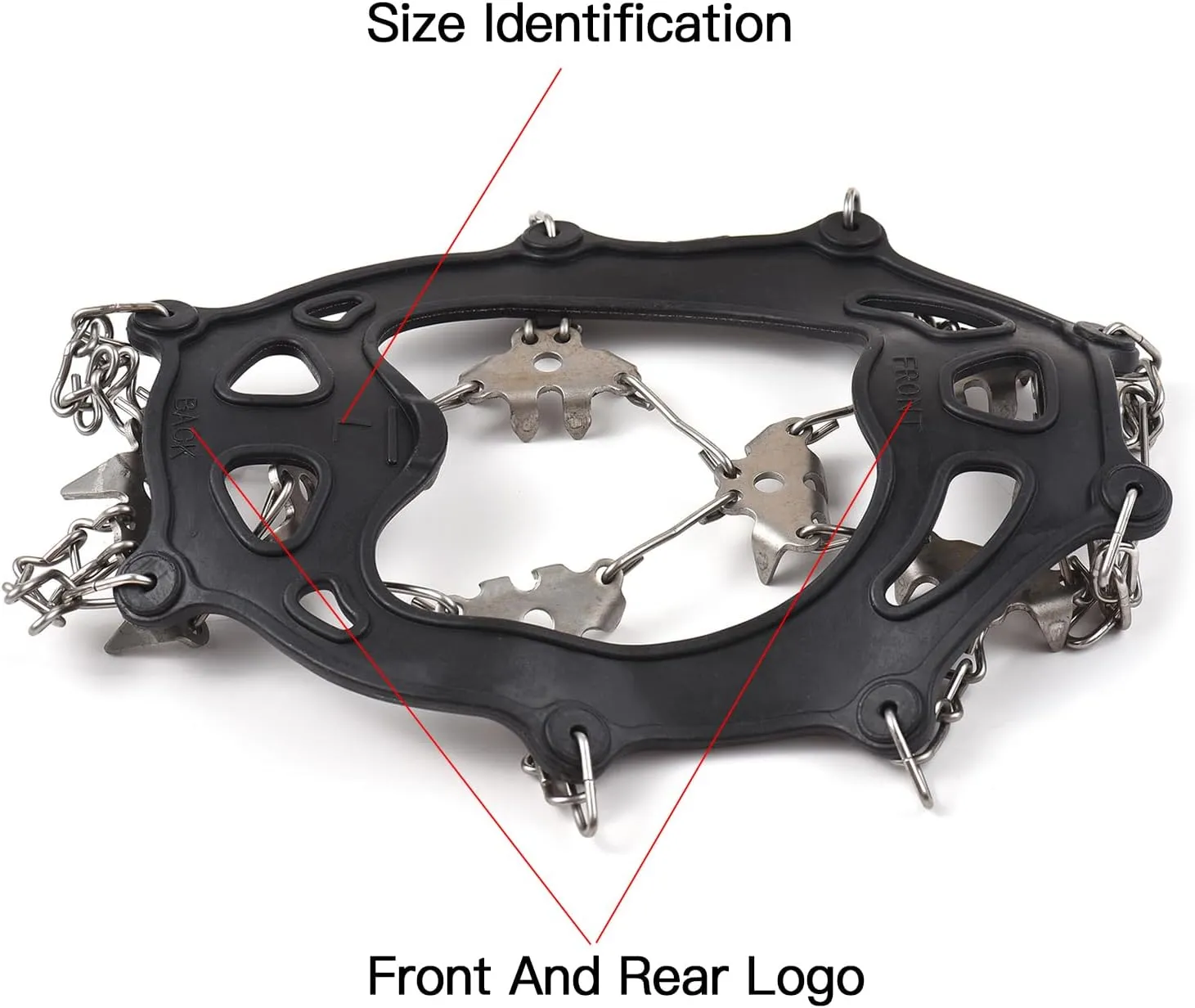 doorslay Crampons, Ice Cleats for Shoes and Boots, Climbing Upgraded 24/32 Spikes Ice Snow Grips, Anti-Slip Chain for Traction Protect for Walking, Jogging, or Hiking on Snow and Ice for Men Women
