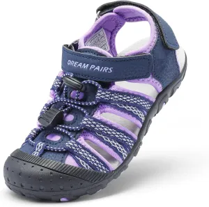DREAM PAIRS Boys Girls Summer Outdoor Athletic Sport Sandals Hiking Beach Casual Closed Toe Adjustable Multicolor for Toddler/Little/Big Kids