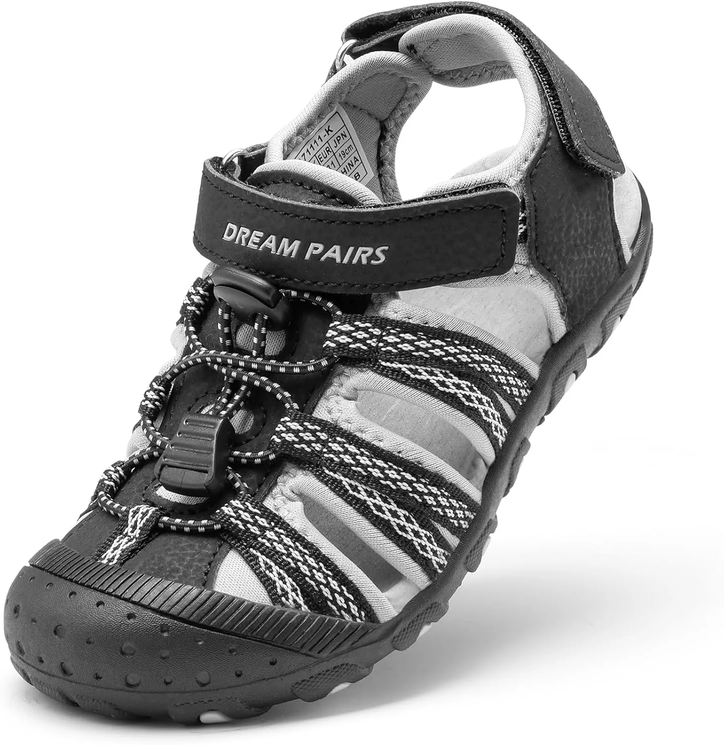 DREAM PAIRS Boys Girls Summer Outdoor Athletic Sport Sandals Hiking Beach Casual Closed Toe Adjustable Multicolor for Toddler/Little/Big Kids
