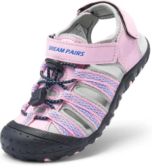 DREAM PAIRS Boys Girls Summer Outdoor Athletic Sport Sandals Hiking Beach Casual Closed Toe Adjustable Multicolor for Toddler/Little/Big Kids