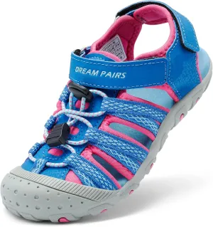 DREAM PAIRS Boys Girls Summer Outdoor Athletic Sport Sandals Hiking Beach Casual Closed Toe Adjustable Multicolor for Toddler/Little/Big Kids