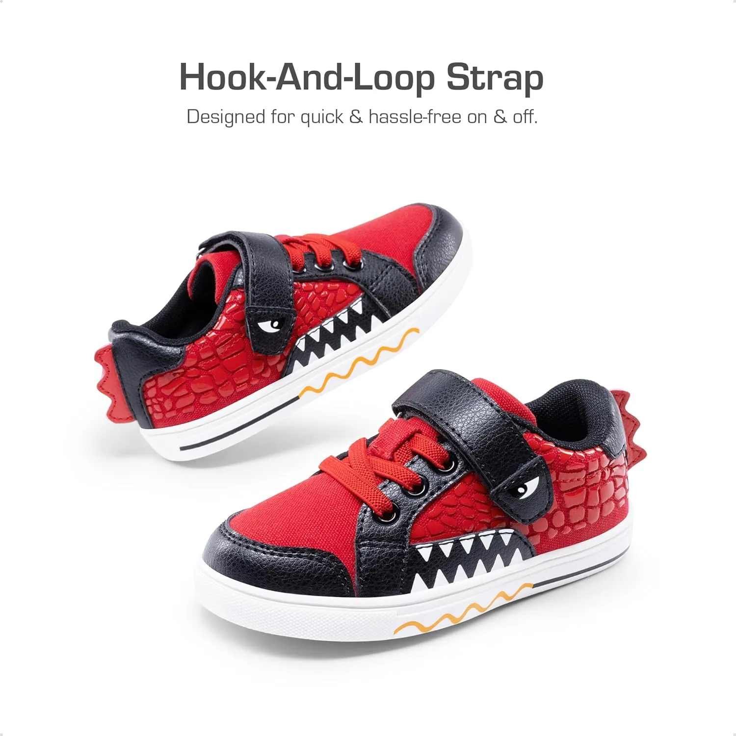DREAM PAIRS Boys Sneakers Little Kids Toddler Shoes Storybook Causal Walking Shoes Non-Slip with Hook and Loop