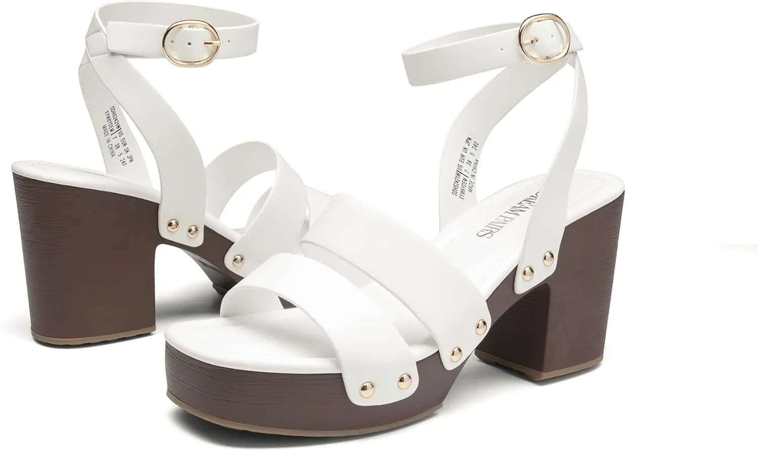 DREAM PAIRS Women's Chunky Platform Ankle Multi Strappy Heels Round Open Toe Summer Sandals