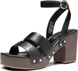 DREAM PAIRS Women's Chunky Platform Ankle Multi Strappy Heels Round Open Toe Summer Sandals