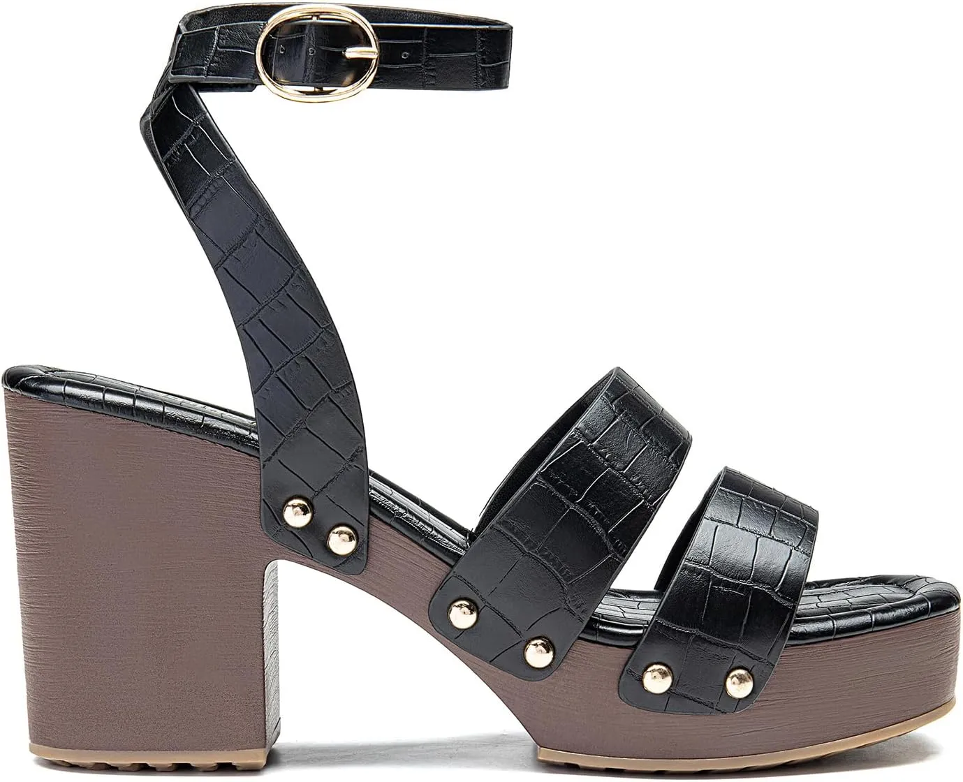 DREAM PAIRS Women's Chunky Platform Ankle Multi Strappy Heels Round Open Toe Summer Sandals