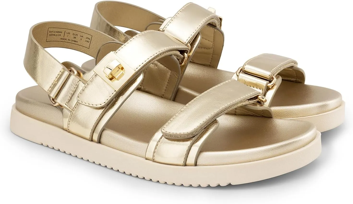DREAM PAIRS Women's Comfortable Open Toe Flat Sandals Fashion One Band Summer Dessy Sandals